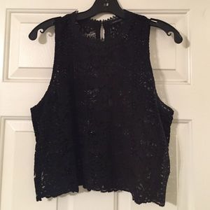 Endless Rose x Nasty Gal Black Lace Crop Top.